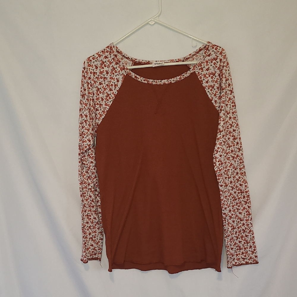 Pulse Rust and Floral Long Sleeve Top